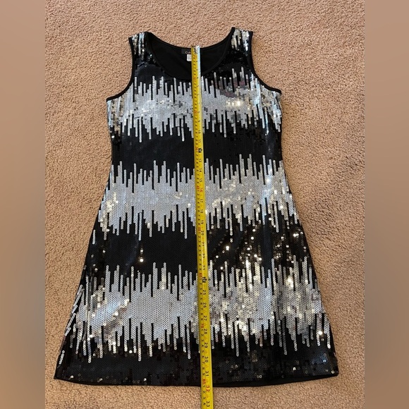 PINK COLLECTION Sequin Sparkle Mini Black Party Dress - Picture 7 of 7